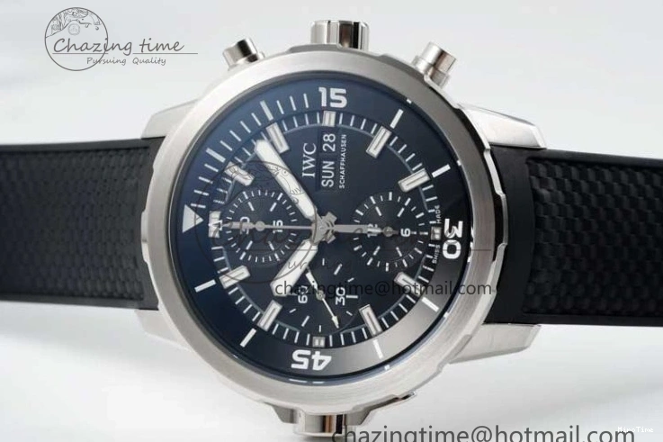 MIROTIME 0425 Aquatimer Chrono SS RSF 1:1 Best Edition Black Dial on Black Rubber Strap A EyeCatching 7073